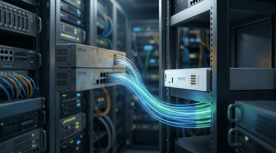 Datenmigration von einem alten Sophos UTM zu einer neuen Sophos XGS-Firewall.